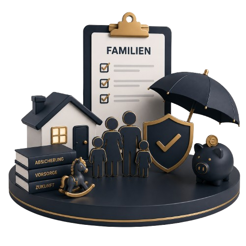 Familien – Haus, Familie, Absicherung, Vorsorge und Sparschwein
